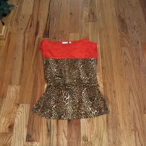 New York & Company cheetah/red tank top (with belt)